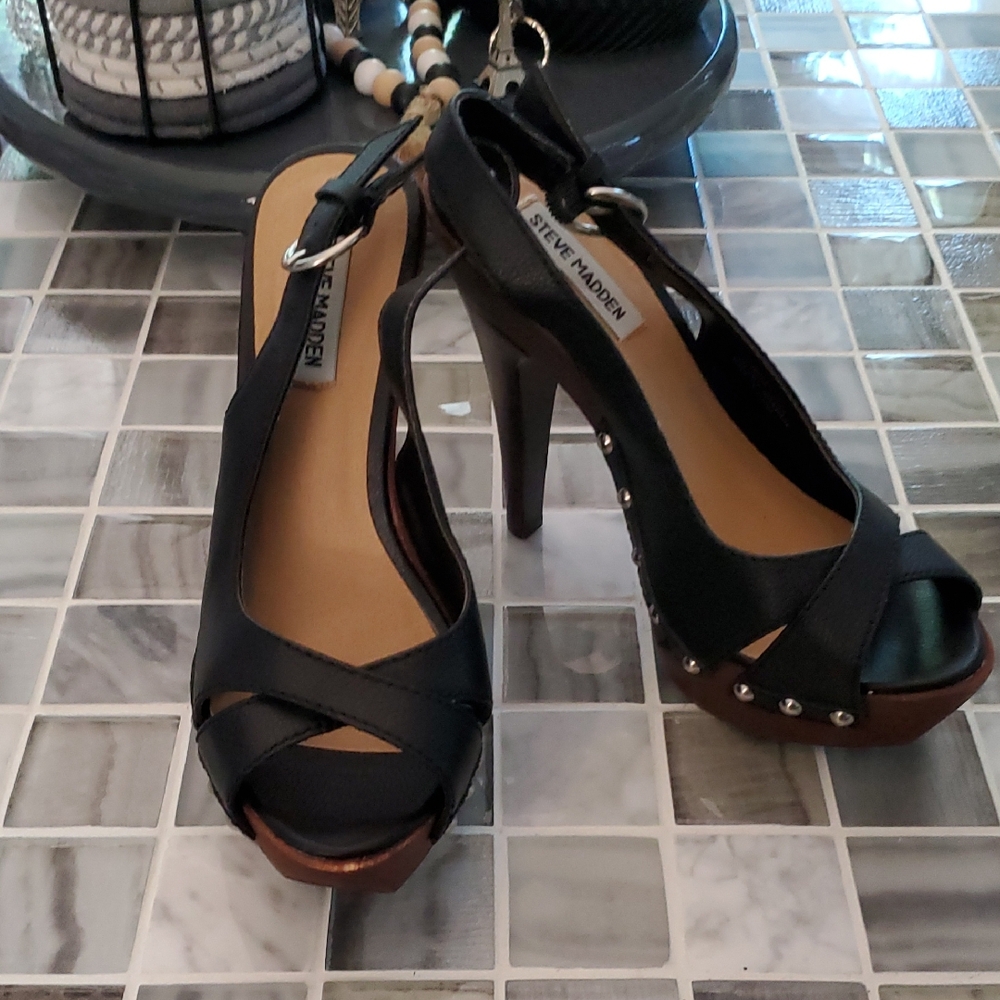 Steve Madden Black Platform Heels